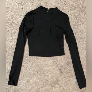 Black crop mock neck shirt, long sleeve, smoke free home, great condition